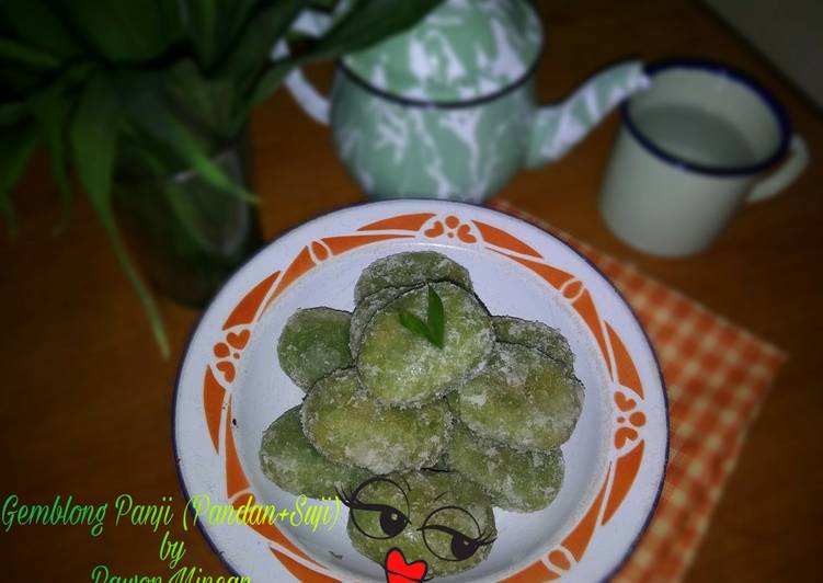 resep cara buat Gemblong Pandan+Suji (Panji)