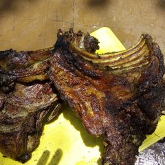 A picture of Grilled goat ribs.