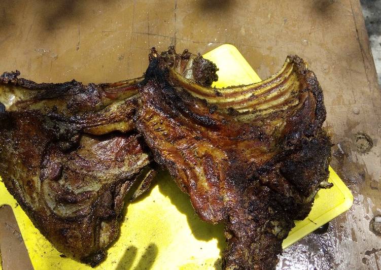 Grilled goat ribs