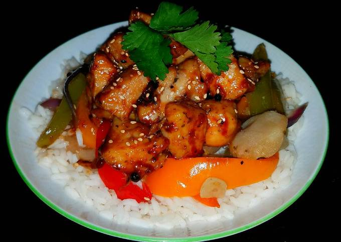 Recipe of Thomas Keller Mike's Spicy Korean Chicken Over Jasmine Rice