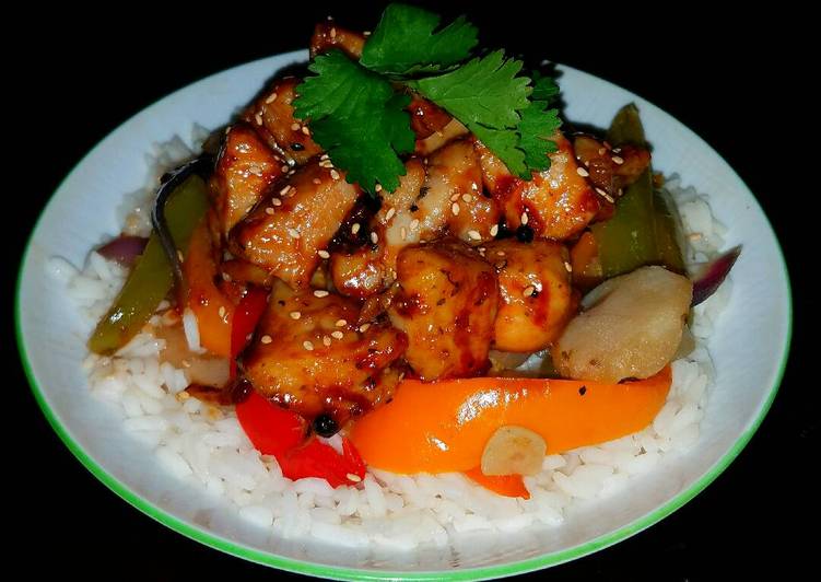 Mike's Spicy Korean Chicken Over Jasmine Rice