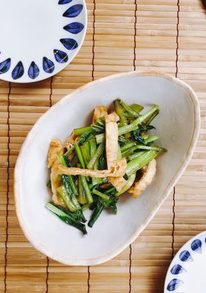 A picture of Simmered Japanese Mustard Spinach.