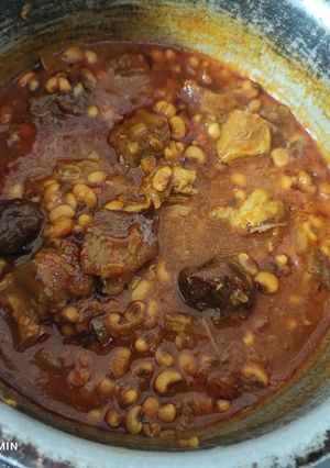 عکسی از دستور خورشت لوبیا چشم بلبلی (خورشت آلو) به روش گیاهی🍀☘️