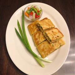 A picture of Easy Homemade Savory Folded Pancake with Ground Turkey and Eggs Filling (Martabak Telur).