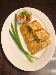 A picture of Easy Homemade Savory Folded Pancake with Ground Turkey and Eggs Filling (Martabak Telur).