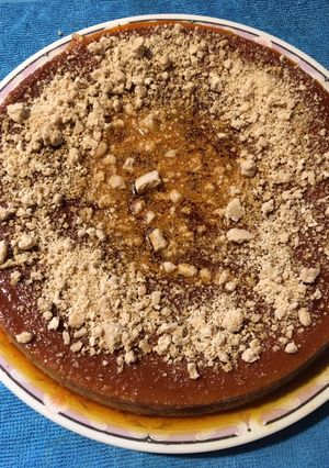 Una foto de Flan de mazapán