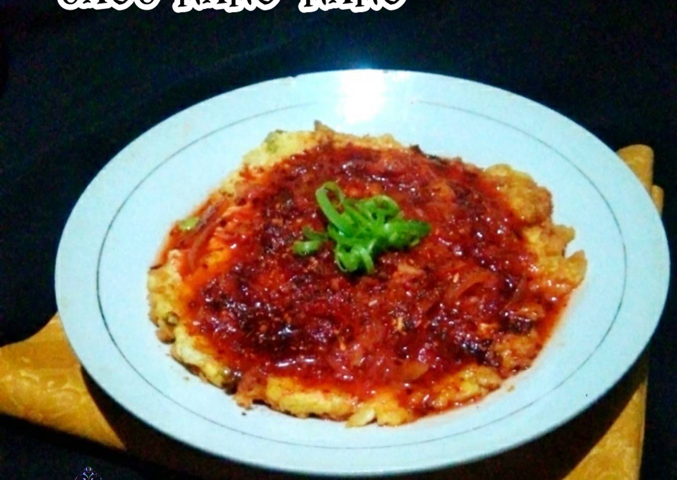 Dadar tahu telur saos nano-nano