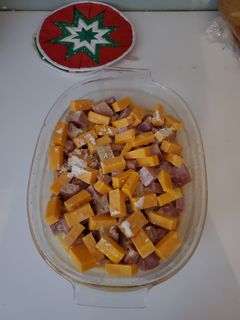 A picture of Christmas Casserole.