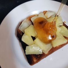 A picture of My Morning Honey & Pineapple French Toast on Brioche Bread 😘.
