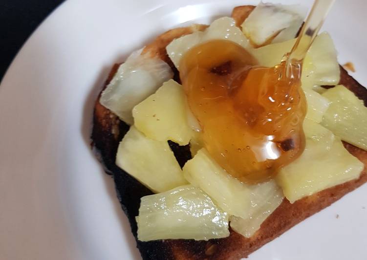 Easy Way to Prepare Appetizing My Morning Honey & Pineapple French Toast on Brioche Bread 😘