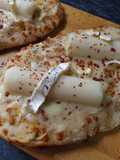 Focaccias al romero con palmitos y queso Brillant-Savarin, sin horno