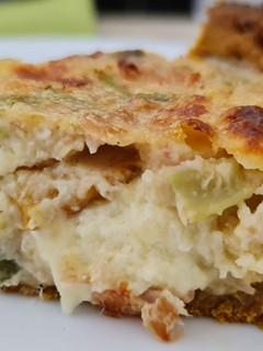 Una foto de Relleno de tarta (con lo que había en casa y quedó genial!) Con masa casera integral