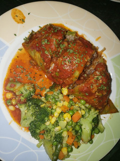 A picture of Stuffed cabbage rolls.