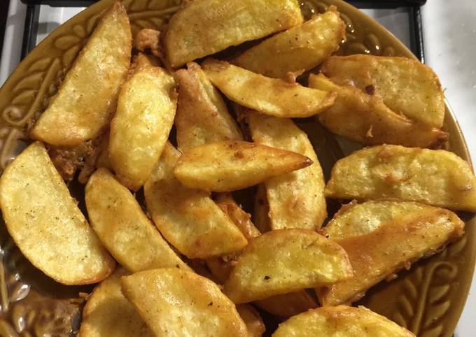 Ternyata begini lho! Resep membuat Kentang goreng crispy pedas  sedap