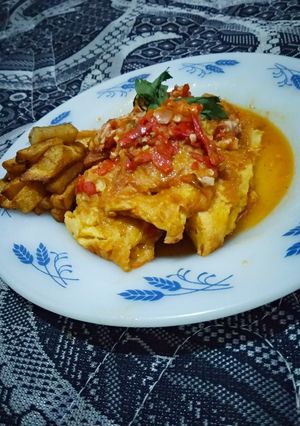 Foto resep Telor geprek kuah cabe