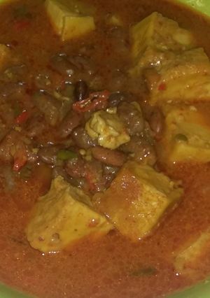 Foto resep Kacang merah telur kuah merah