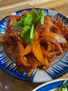 Hình của món Thịt heo sốt chua ngọt.