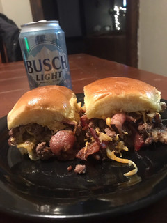 A picture of T’s Bacon Cheeseburger Sliders.