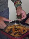 Chapandongo de chiles poblanos asados y queso ranchero