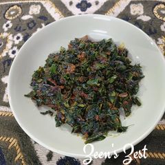 A picture of Drumstick Leaves Palya/Stir Fry.