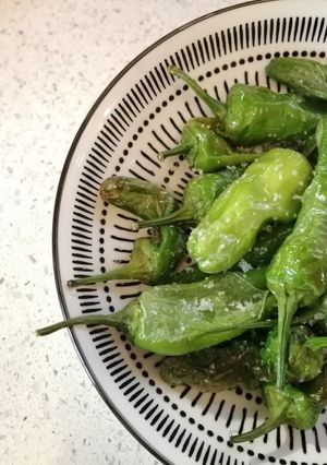 A picture of Padron peppers.