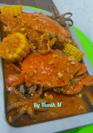 Foto resep Kepiting dan baby gurita saos Padang