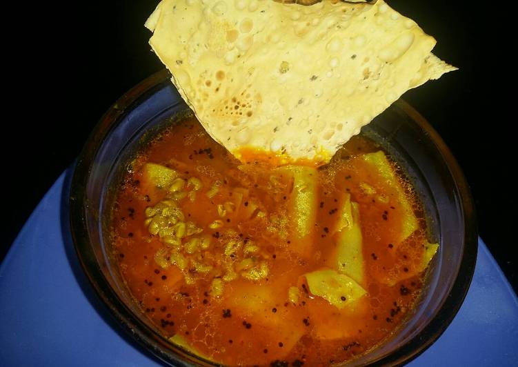 Methi papad curry