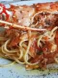Bavette con Aragosta sfumate al Cognac e Pomodorini Freschi