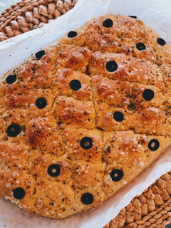 Una foto de Focaccia de espelta en porciones
