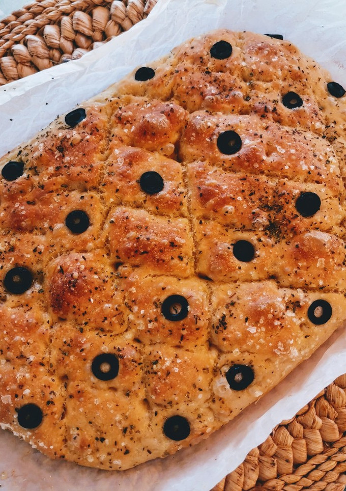 Una foto de Focaccia de espelta en porciones