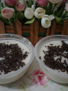 Foto resep Puding vanila keju meses