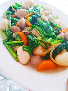 Foto resep Ca sawi bakso telur puyuh