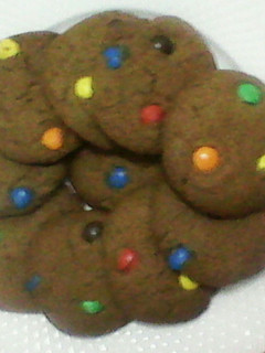 A picture of Brown Butter M&M Cookies.