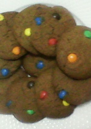 A picture of Brown Butter M&M Cookies.