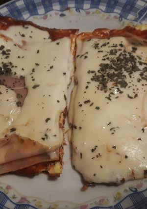 Una foto de Pizza sin hidratos de carbono (cetogénica)