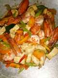 Tumis udang sayur saos tiram
