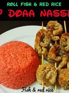صورة لوصفة سمك رول مع رز احمر