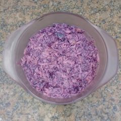 A picture of Red cabbage salad.