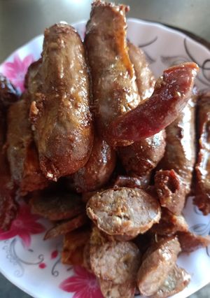 Hình của món Dồi chiên heo.