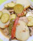 Bistec de Champiñones a la Mexicana, con Calabacitas