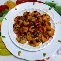 A picture of Unique tasty garlic chilli potato spicy snack(A spicy Korean snack).
