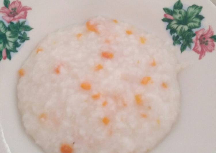 Cara Gampang Menyiapkan Bubur wortel simple rice cooker Anti Gagal