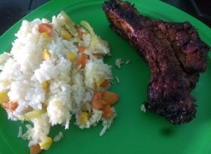 Una foto de Costillas al la Barbiquiu casera
