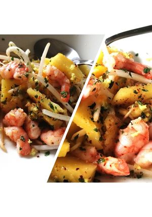 Une photo de Salade Exotique Sucrée Salée 🦐🥭