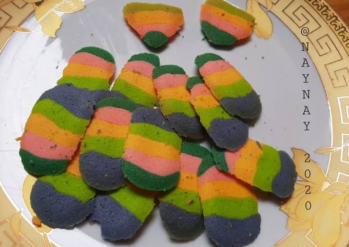 Langkah Mudah Memasak Resep Lidah Kucing Rainbow (Oven Listrik)