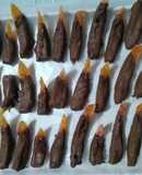 Lenguas de pomelo bañadas en chocolate y mermelada de pomelo