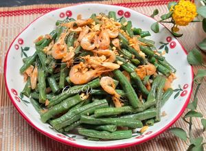 Hình của món Tép xào đậu đũa.