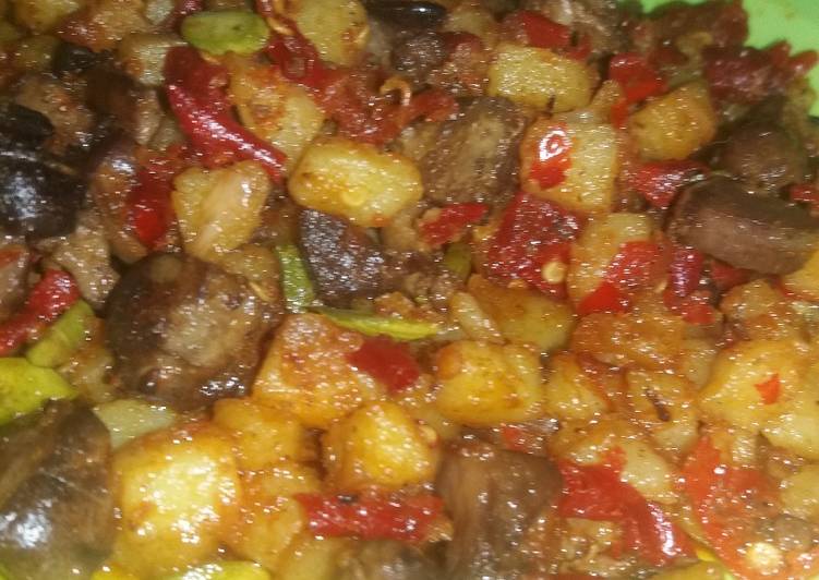 Sambel kentang ati ampela pete simple dan enakk,,