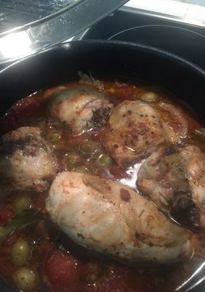 Una foto de Pollo al jerez