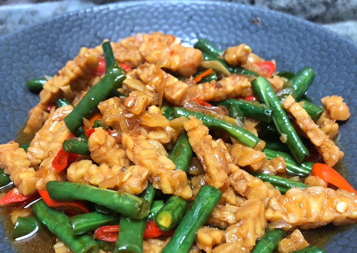 Tumis Tempe Kacang Panjang